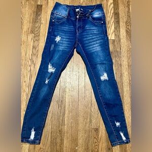 Vintage Simply Young SZ 9 Ripped Skinny Jeans 3-Button